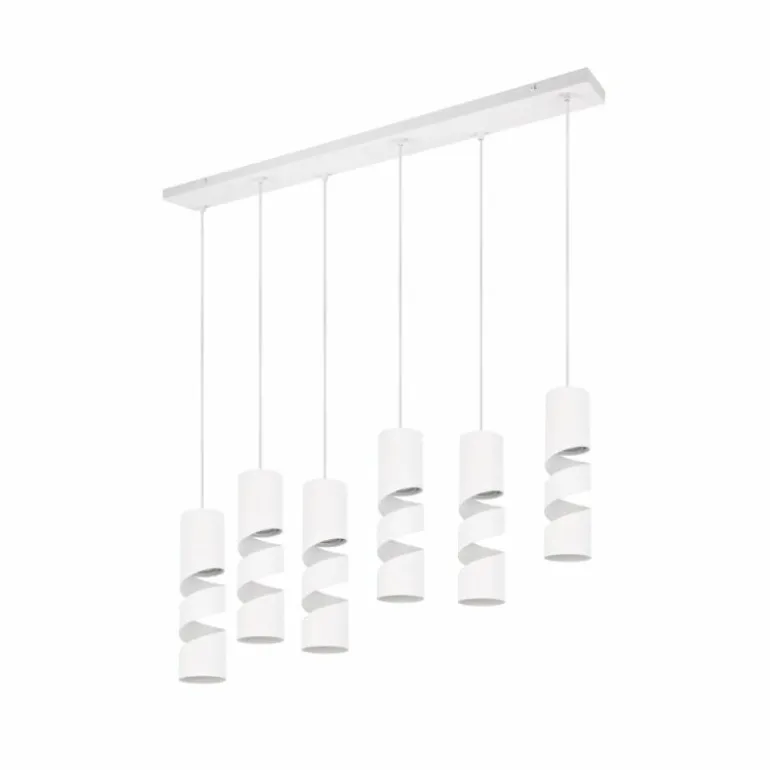 Stream Suspension Luminaires Trio Blanc, 6 lumières