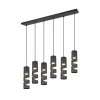 Stream Suspension Luminaires Trio Noir, 6 lumières