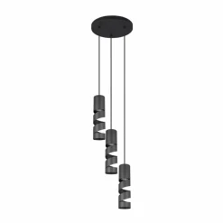 Stream Suspension Luminaires Trio Noir, 3 lumières
