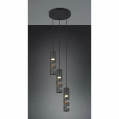 Stream Suspension Luminaires Trio Noir, 3 lumières