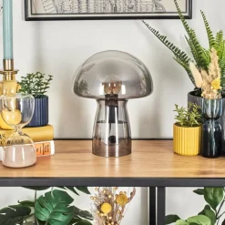 Style champignon Almagre Lampe à poser Noir, 1 lumière