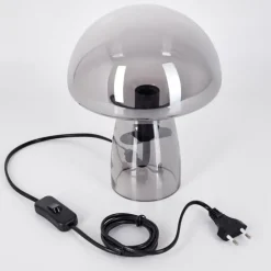 Style champignon Almagre Lampe à poser Noir, 1 lumière