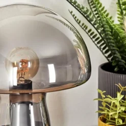 Style champignon Almagre Lampe à poser Noir, 1 lumière