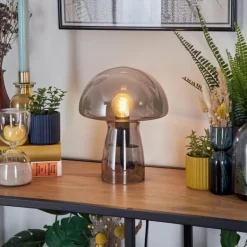 Style champignon Almagre Lampe à poser Noir, 1 lumière