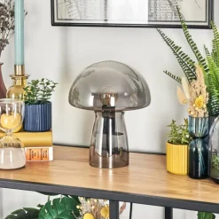 Style champignon Almagre Lampe à poser Noir, 1 lumière