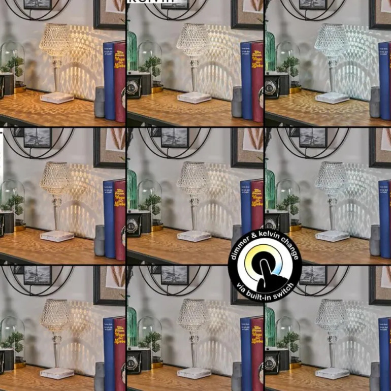 Style champignon Balsa Lampe à poser, Liseuse LED Transparent, 1 lumière