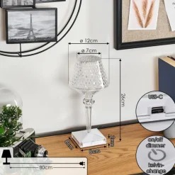 Style champignon Balsa Lampe à poser, Liseuse LED Transparent, 1 lumière