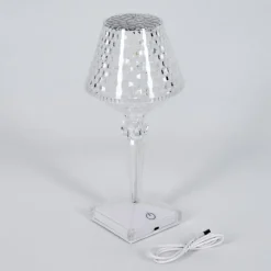Style champignon Balsa Lampe à poser, Liseuse LED Transparent, 1 lumière