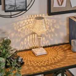 Style champignon Balsa Lampe à poser, Liseuse LED Transparent, 1 lumière