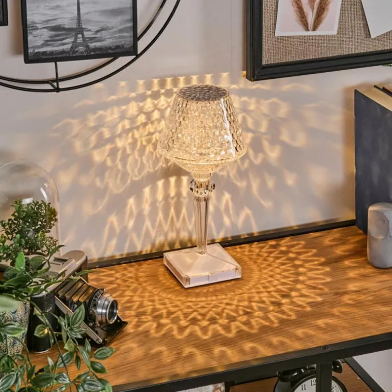 Style champignon Balsa Lampe à poser, Liseuse LED Transparent, 1 lumière