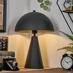 Style champignon Nor Lampe à poser Noir, 1 lumière