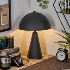 Style champignon Nor Lampe à poser Noir, 1 lumière