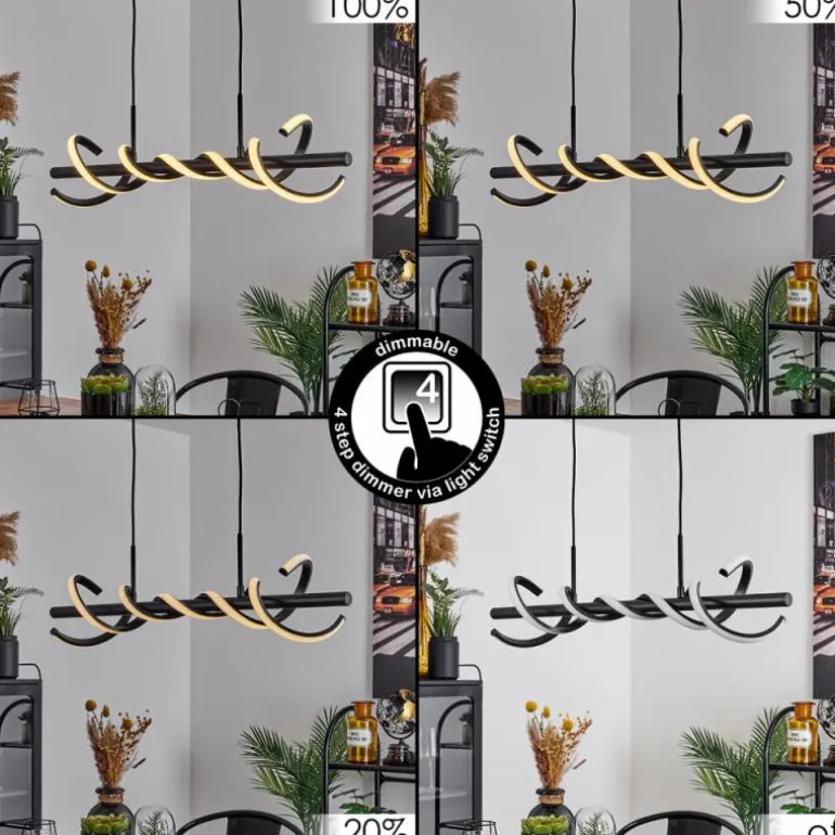 Suspension Alvarim LED Noir, 1 lumière