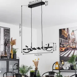 Suspension Alvarim LED Noir, 1 lumière