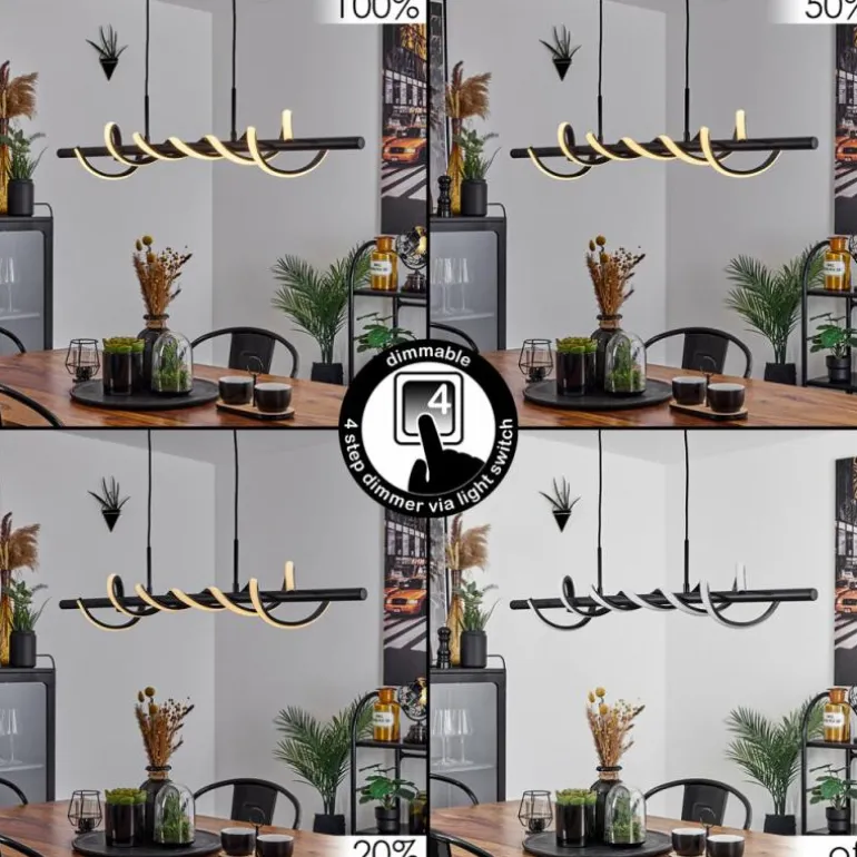 Suspension Alvarim LED Noir, 1 lumière