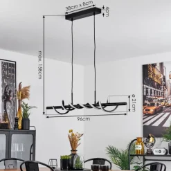 Suspension Alvarim LED Noir, 1 lumière