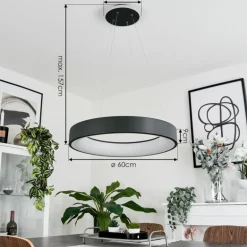 Suspension Areja LED Anthracite, Blanc, 1 lumière