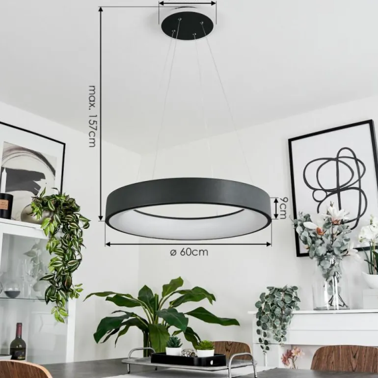 Suspension Areja LED Anthracite, Blanc, 1 lumière