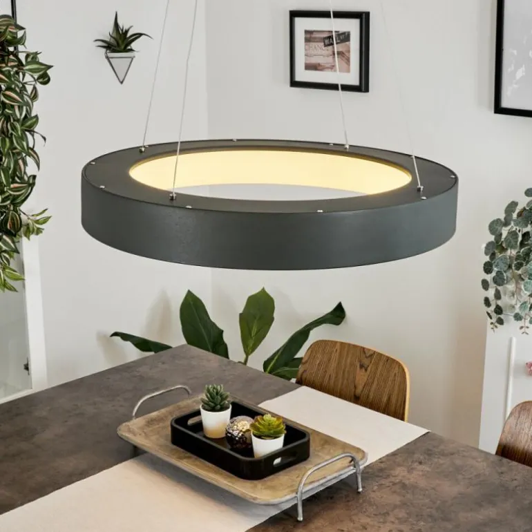 Suspension Areja LED Anthracite, Blanc, 1 lumière