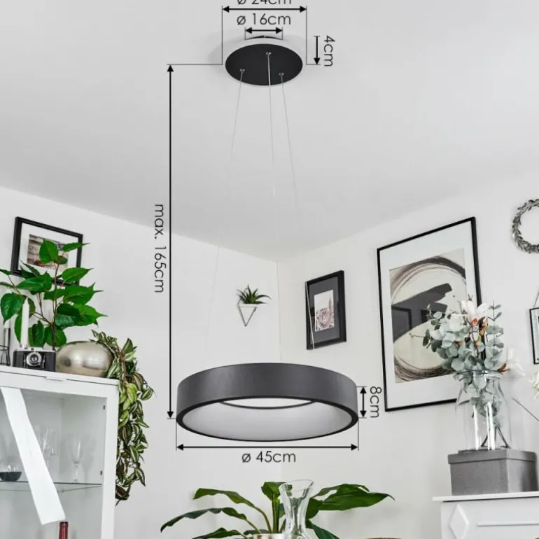 Suspension Areja LED Noir, Blanc, 1 lumière