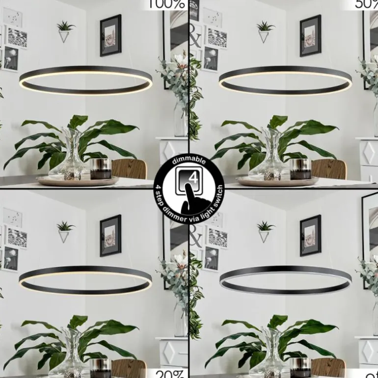 Suspension Barril LED Noir, 1 lumière