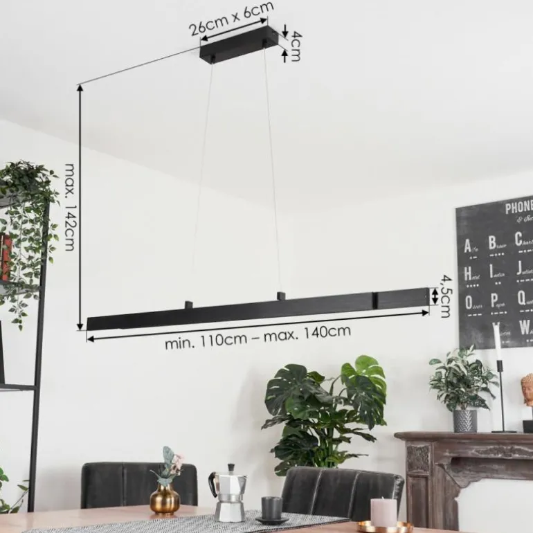 Suspension Battenheim LED Anthracite, 1 lumière