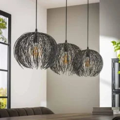 Suspension Beach Brun, Noir, 3 lumières