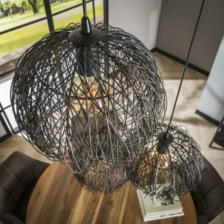 Suspension Beach Brun, Noir, 3 lumières