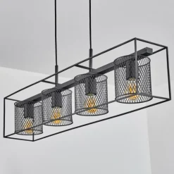 Suspension Bettaix Noir, 4 lumières
