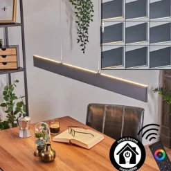 Suspension Brun LED Anthracite, 2 lumières, Télécommandes