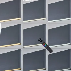 Suspension Brun LED Anthracite, 2 lumières, Télécommandes