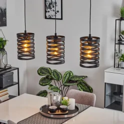 Suspension Bust Noir, 3 lumières