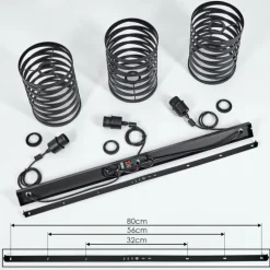 Suspension Bust Noir, 3 lumières