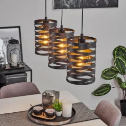 Suspension Bust Noir, 3 lumières