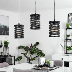 Suspension Bust Noir, 3 lumières