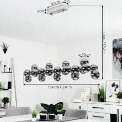 Suspension Cerrillos Chrome, 25 lumières