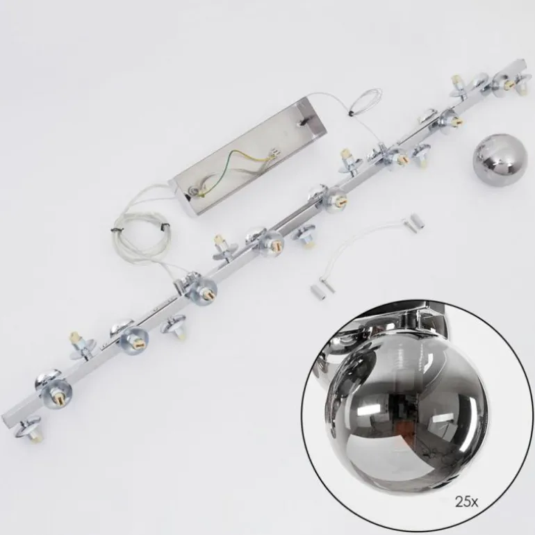 Suspension Cerrillos Chrome, 25 lumières