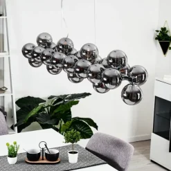 Suspension Cerrillos Chrome, 25 lumières