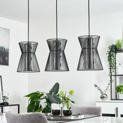 Suspension Chaca Noir, 3 lumières