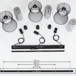 Suspension Chaca Noir, 3 lumières