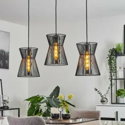 Suspension Chaca Noir, 3 lumières