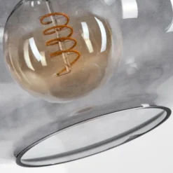 Suspension Curveira Bronze, Noir, 1 lumière