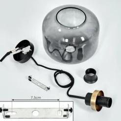 Suspension Curveira Bronze, Noir, 1 lumière