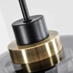 Suspension Curveira Bronze, Noir, 1 lumière