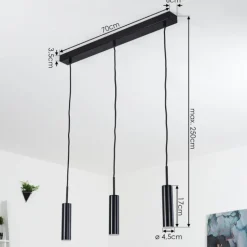 Suspension Dalheim LED Noir, 3 lumières