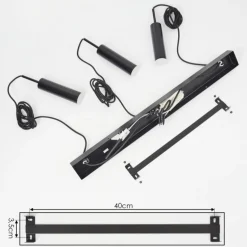 Suspension Dalheim LED Noir, 3 lumières