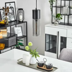 Suspension Dulcita Noir, 1 lumière