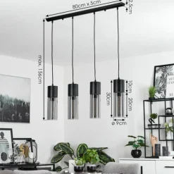 Suspension Dulcita Noir, 4 lumières