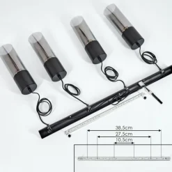 Suspension Dulcita Noir, 4 lumières