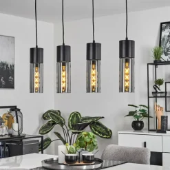 Suspension Dulcita Noir, 4 lumières